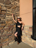 Mimi Fringe Dress Black