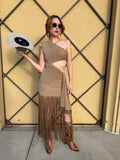 Mimi Fringe Dress Champagne