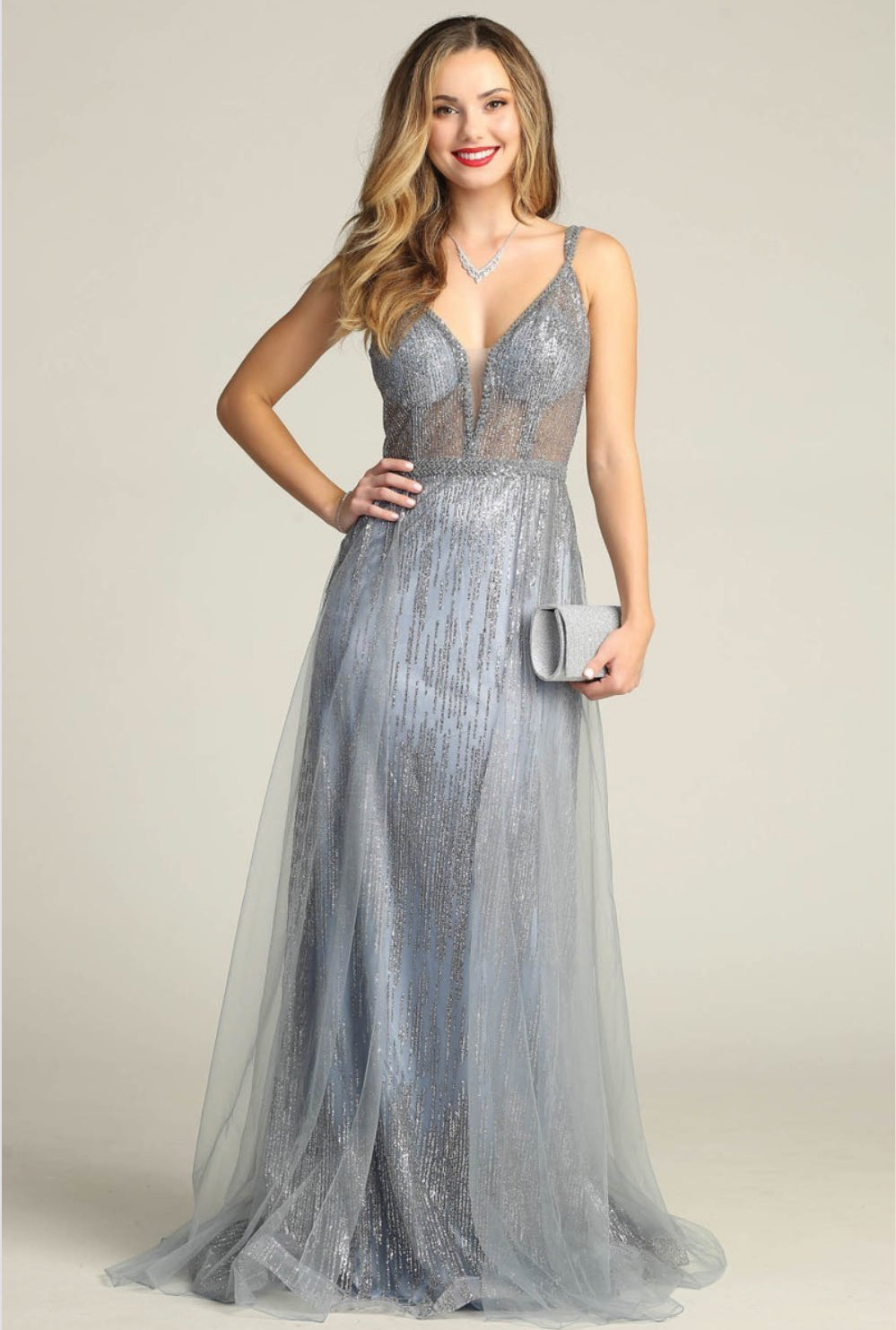 Floral Overlay Evening Dresses One Shoulder Ellie Wilde Gunmetal Prom Dress  Chicas Evening Gown YG5021  Moreno's Wear
