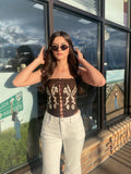 Corina Corset Top Brown