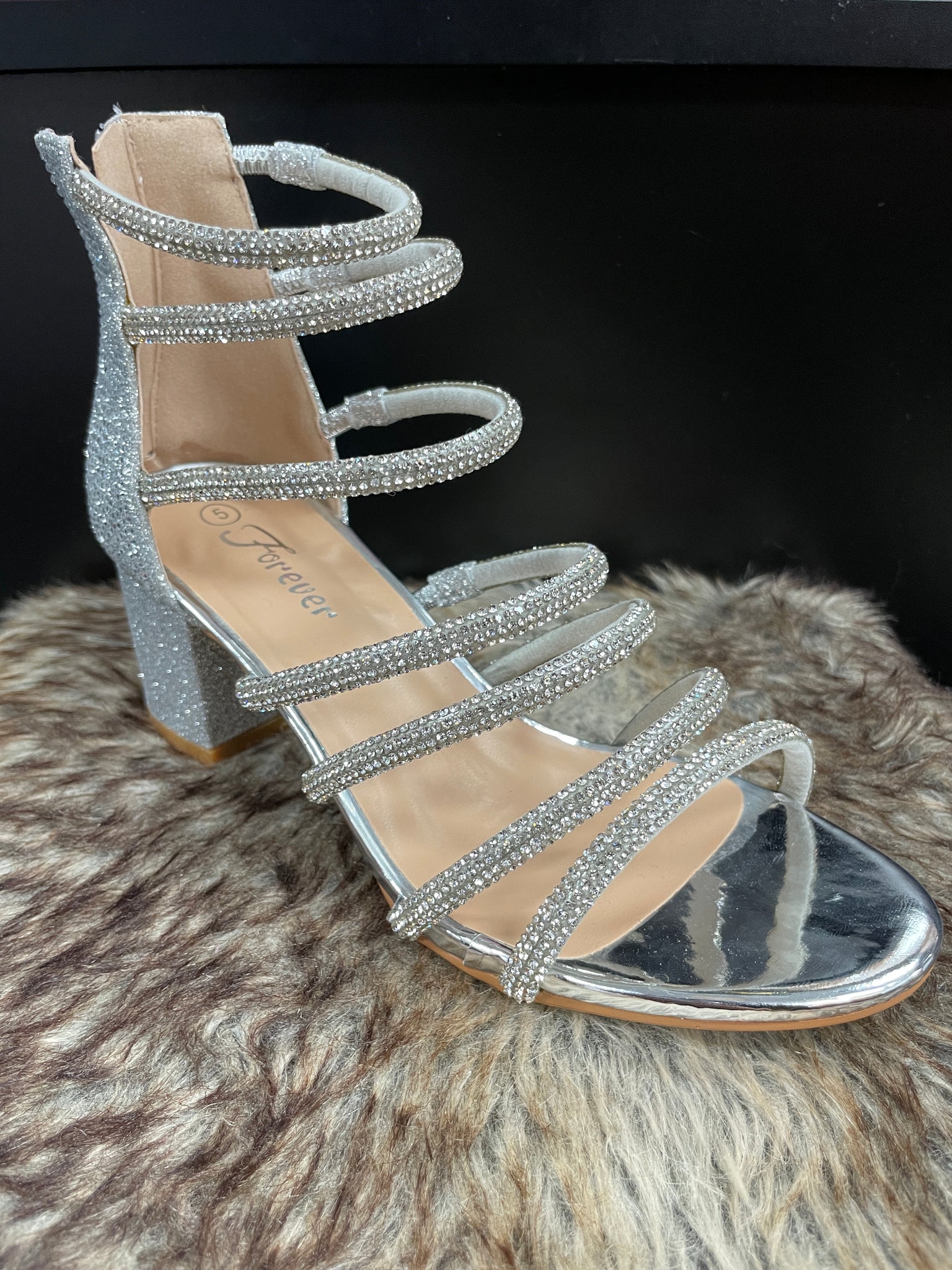 silver dress shoes heels Amazon.com | Women's Sparkling Glitter Chunky Heel Closed Toe Pumps Comfortable Mid Block Heel Slip-on Classic Party Dress Shoes