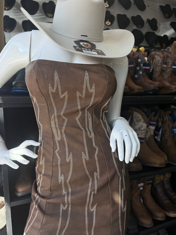 Teresa Faux Brown Dress