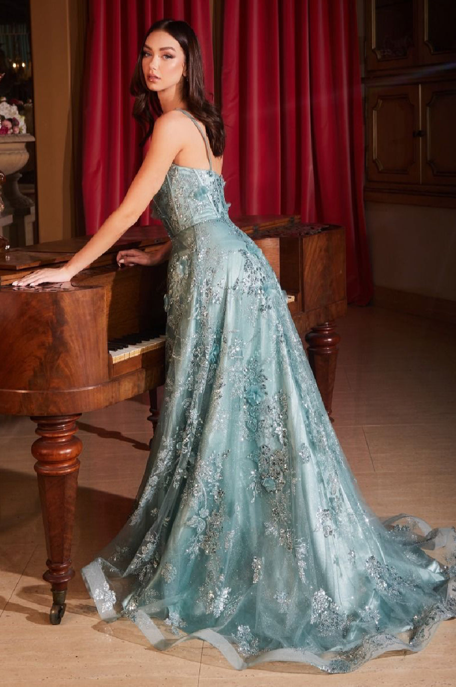 slim fit dress slacks LaDivine by Cinderella Divine Evening Gown CB144 – Moreno's Wear