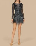 Lara High Neck Cocktail Dress With Long Sleeves 29104