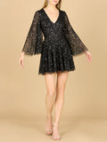Lara Bell Sleeve Sequin Cocktail Dress 29178