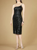 Lara One Shoulder Midi Cocktail Dress 29289