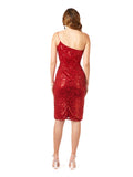 Lara One Shoulder Midi Cocktail Dress 29289