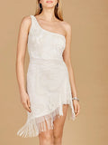 Lara One Shoulder Fringe Cocktail Dress 29291