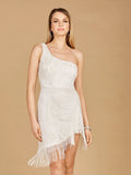 Lara One Shoulder Fringe Cocktail Dress 29291