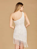 Lara One Shoulder Fringe Cocktail Dress 29291