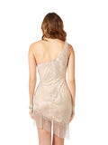 Lara One Shoulder Fringe Cocktail Dress 29291