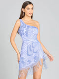 Lara One Shoulder Fringe Cocktail Dress 29291