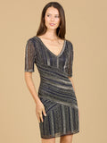 Lara Short Sleeve Beaded Cocktail Dress 29357