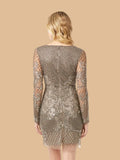 Lara Long Sleeve Beaded Cocktail Dress 29610