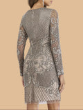 Lara Long Sleeve Beaded Cocktail Dress 29610