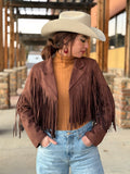 Jessica Brown Suade Fringe Jacket