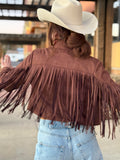 Jessica Brown Suade Fringe Jacket