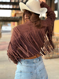 Jessica Brown Suade Fringe Jacket