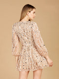 Lara Beaded Long Sleeve Cocktail Dress 51125