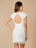 Lara  Candie V-Neck Beaded Fringe Dress 51053