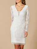 Lara  Carla Long Sleeve Beaded Lace Dress 51052