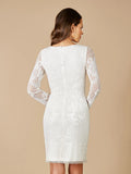 Lara  Carla Long Sleeve Beaded Lace Dress 51052