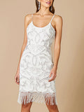 Lara Demi Beaded Short Fringe at Hem Dress 51040