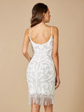 Lara Demi Beaded Short Fringe at Hem Dress 51040