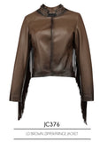 Cuadra Brown Fringe Leather Jacket JC376