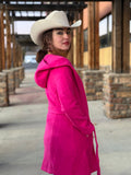 Patty Hot Pink Vest with Hoodie Long Vest