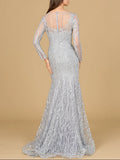 Lara Mermaid Long Sleeve Lace Gown 29131