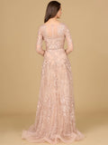 Lara Long Sleeve V-Neck Lace Gown 29132