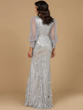 Lara  Long Sleeve with Removable Over Skirt Gown 29158