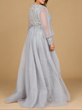 Lara  Long Sleeve with Removable Over Skirt Gown 29158