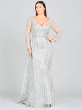 Lara Asymmetrical Skirt Overlay with Long Sleeve Gown 29230