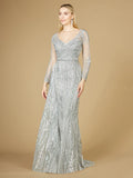 Lara Asymmetrical Skirt Overlay with Long Sleeve Gown 29230