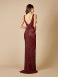 Lara Thigh High Slit Beaded Gown 29528