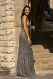 Lara Thigh High Slit Beaded Gown 29528