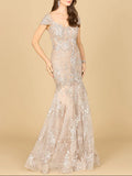 Lara Cap Sleeve Mermaid Gown 29642