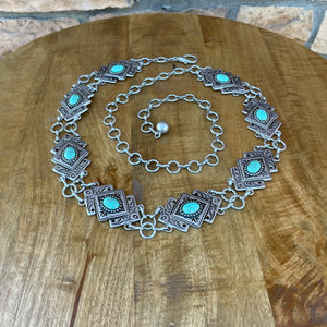 Amairany Silver/Aqua Concho Belt