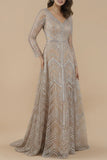 Lara Long Sleeves Beaded Gown 29753