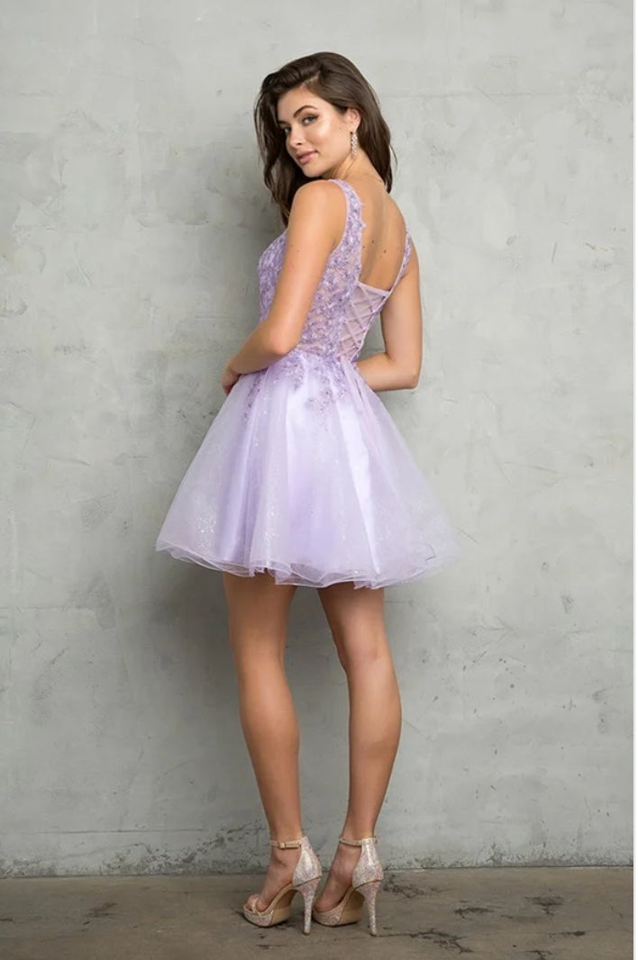 Short Purple Dama Dresses