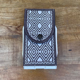 Men’s Rhombus Print Brown Phone Case