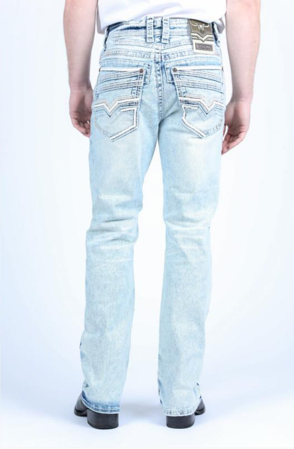 Men’s Platini Light Denim Holt Slim Bootcut Jeans