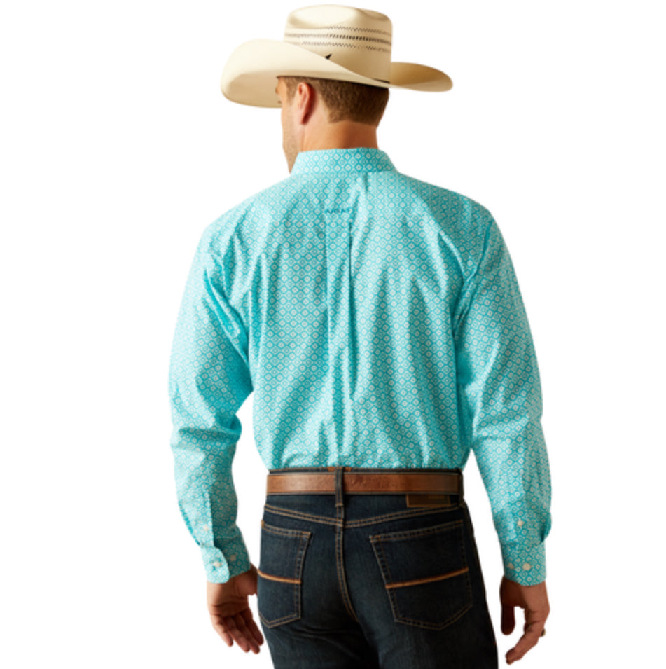 peacock blue dress shirt Mens 70s Peacock Blue Velvet Shirt  70s Collar Long Sleeve L