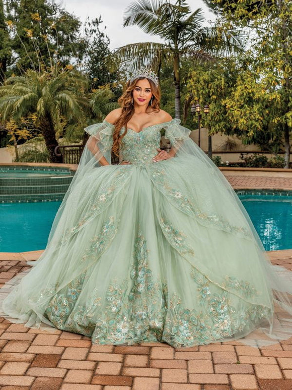 white christmas dresses TIERED SEQUIN EMBELLISHED PROM DRESS WITH BEADED BODICE AND SIDE SLIT BY DANCING  QUEEN 4480 – Bridal Hive main image 0