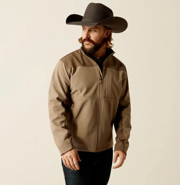 Men's Ariat WYATT SOFTSHELL Jacket Brindle and Major Brown