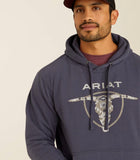 Men's Ariat Southwestern Longhorn Hoodie Odyssey Grey