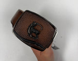Men's Cuadra Honey Deer Leather Western Belt with SoloClip BC580