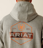 Men's Ariat Bold Hex Hoodie Grey Heather